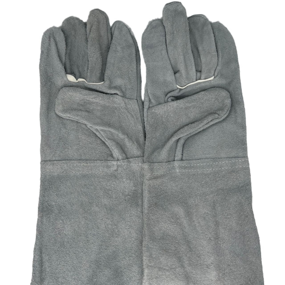 Краги сварщика X-PERT спилковые, пятипалые (Серые) / жаропрочные рабочие перчатки  #1