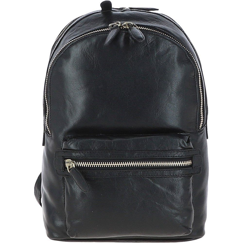 Рюкзак городской кожаный Ashwood Leather G-38 Black #1
