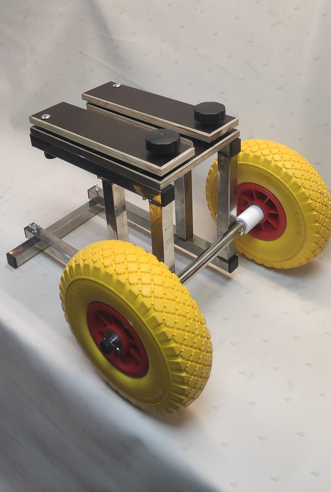Тележка для лодочного мотора 8-15 л. с. подпружиненная на ПОЛИУРЕТАНОВЫХ КОЛЕСАХ  #1