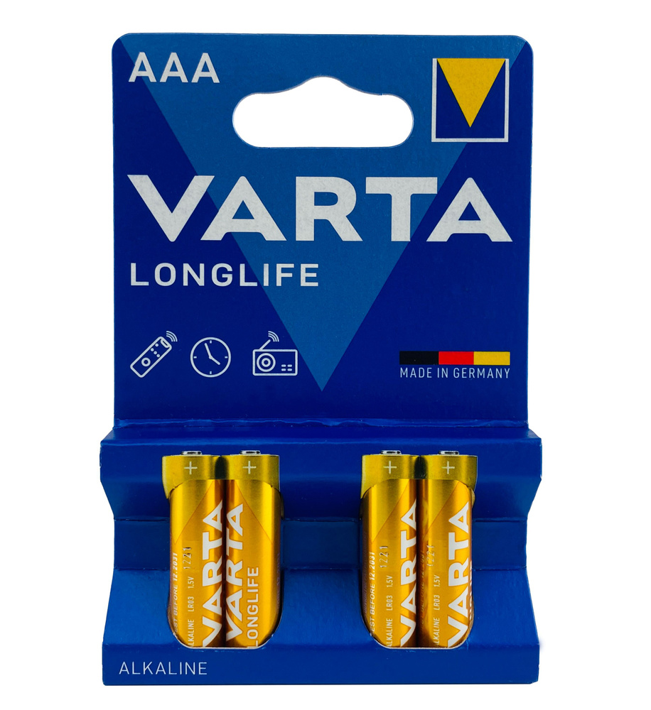 Varta Батарейка AAA, Щелочной тип, 1,5 В, 4 шт #1