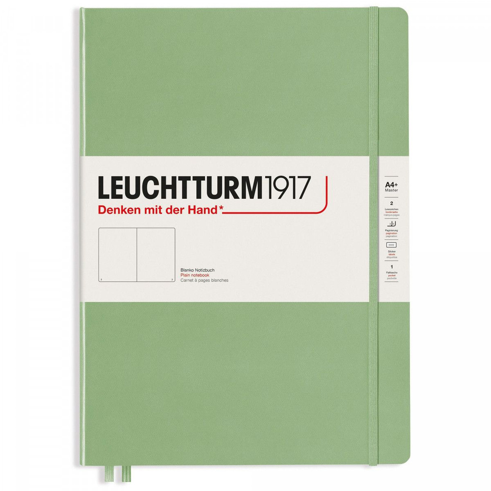 Записная книжка Leuchtturm Master Slim A4+ Sage твердая обложка 123 стр, 363919  #1