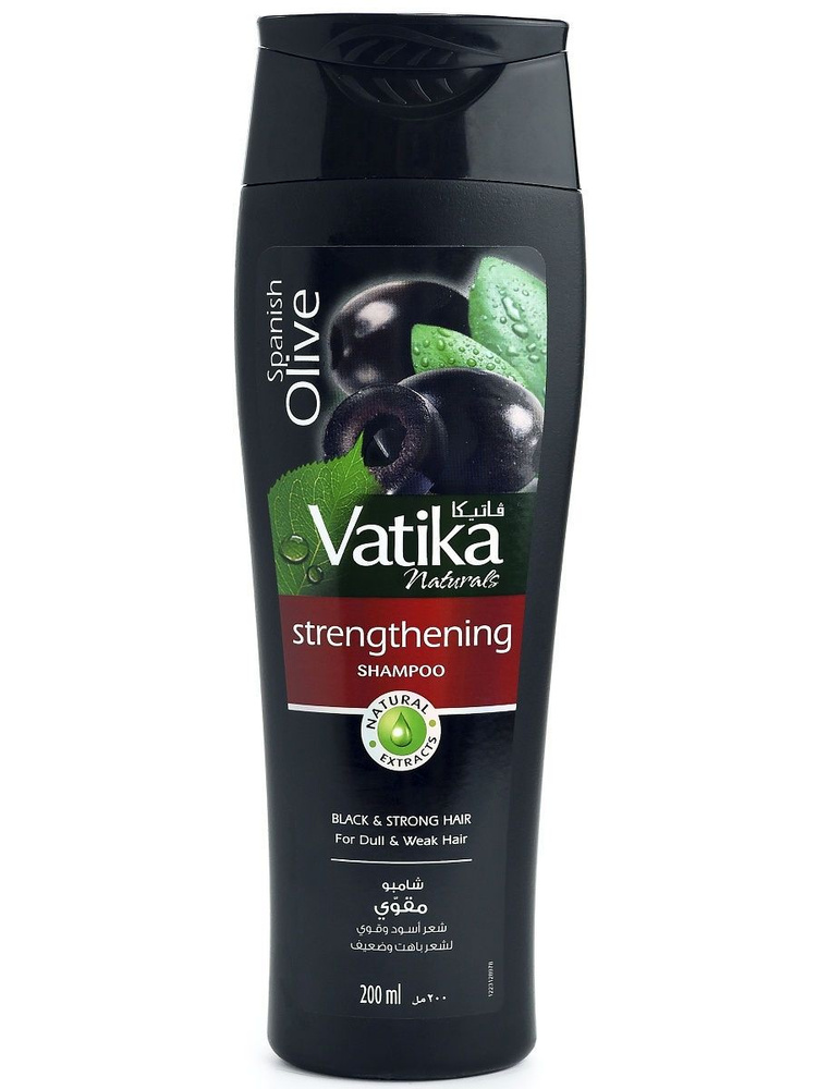 Шампунь Dabur Vatika укрепление для тусклых и ослабленных волос, испанская оливка, spanish olive, 200 #1