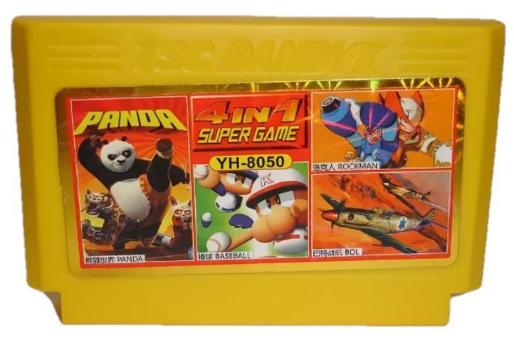 Картридж для Dendy 8 бит сборник 4 игры YH-8050 (Panda, Baseball, Rock Man, Bol) )  #1