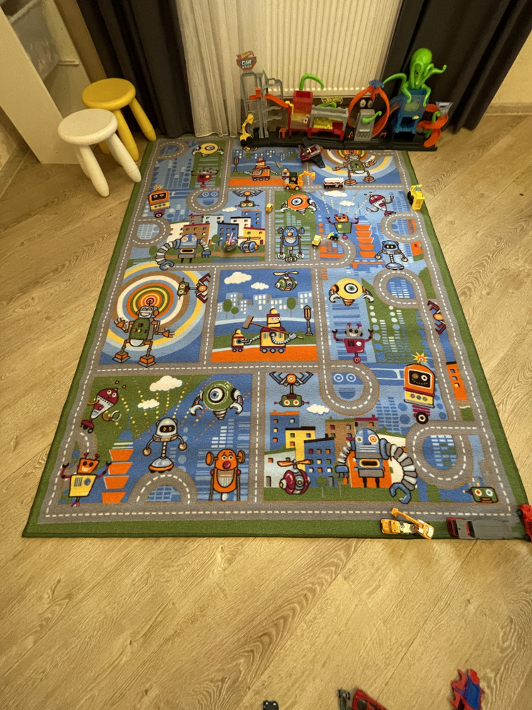 Коврик для детской Витебские ковры , Carpet World "Валли" в рамке с дорогой для машинок , полиамид , #1