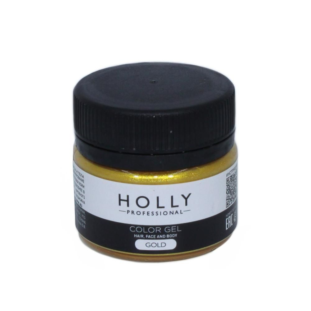 Декоративный гель для лица, волос и тела Color Gel, Holly Professional (Gold)  #1