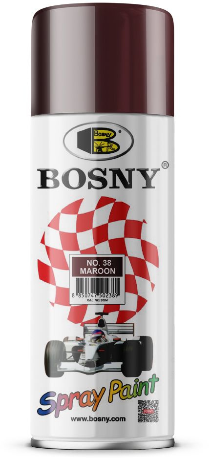 Bosny Аэрозольная краска Быстросохнущая, Глянцевое покрытие, 0.52 л, 0.3 кг, бордовый  #1