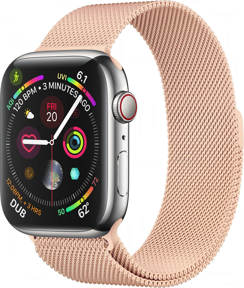 Миланская петля ремешок на Apple Watch в корпусах 42-44-45 mm (любой версии), цвет Светло-коралловый, #1