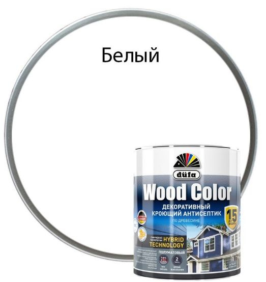 Кроющий антисептик Dufa Wood Color белый 0,9 л #1
