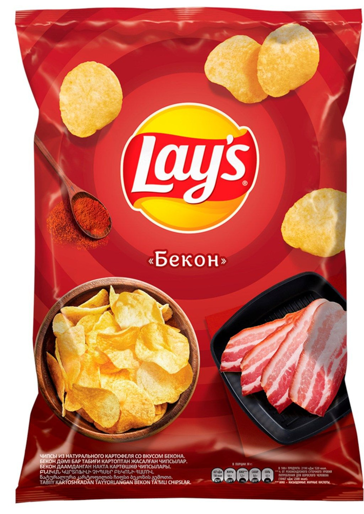 Чипсы картофельные LAY'S Бекон, 81 г - 10 шт. #1