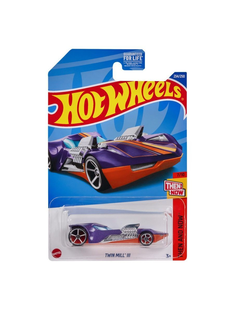 HCV96 Машинка металлическая игрушка Hot Wheels коллекционная модель TWIN MILL III фиолетовый/оранжевый #1