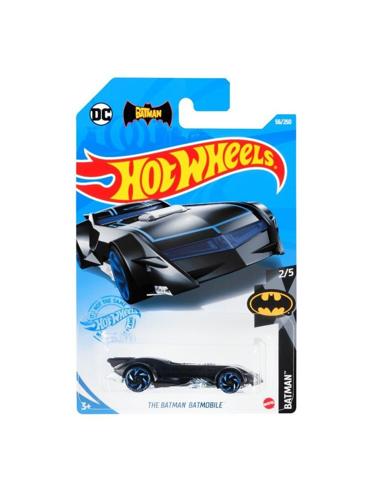 GTB56 Машинка металлическая игрушка Hot Wheels коллекционная модель Бэтмен THE BATMAN BATMOBILE черный/синий #1