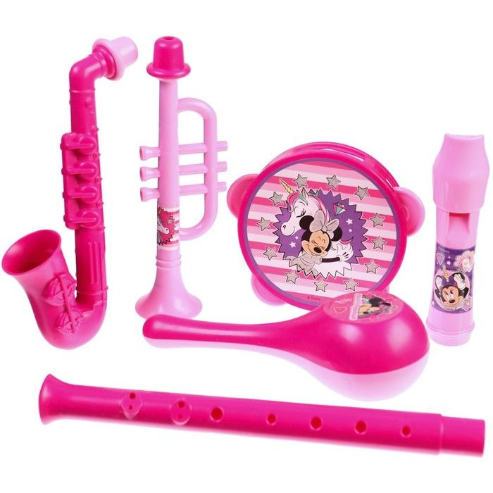 Музыкальные инструменты "Минни Маус", в наборе 5 предметов, цвет розовый  #1
