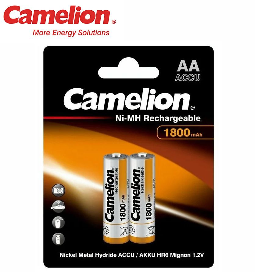 Camelion Аккумуляторная батарейка AA, 1,2 В, 1800 мАч, 2 шт #1