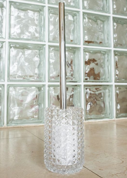 Ёршик для унитаза Proffi Home Glass цвет прозрачный/серебро #1