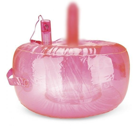 Lux Fetish Розовая надувная подушка для секса в вибратором с портативным проводным пультом дистанционного #1