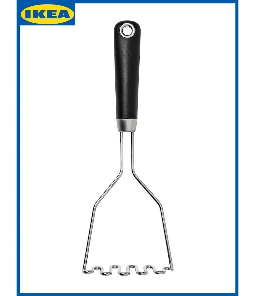 Толкушка для картофеля IKEA, 30 см, нержавеющая сталь/черный. Пресс Икеа  #1