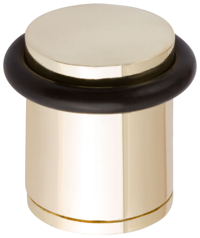 Ограничитель для двери напольный малый с резиновой вставкой "Стандарт", золото H 40 мм  #1