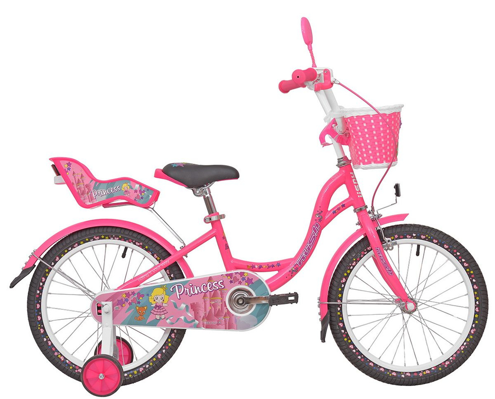 Велосипед двухколесный детский 18" дюймов RUSH HOUR PRINCESS рост 115-130 см для девочки розовый. 5 лет #1
