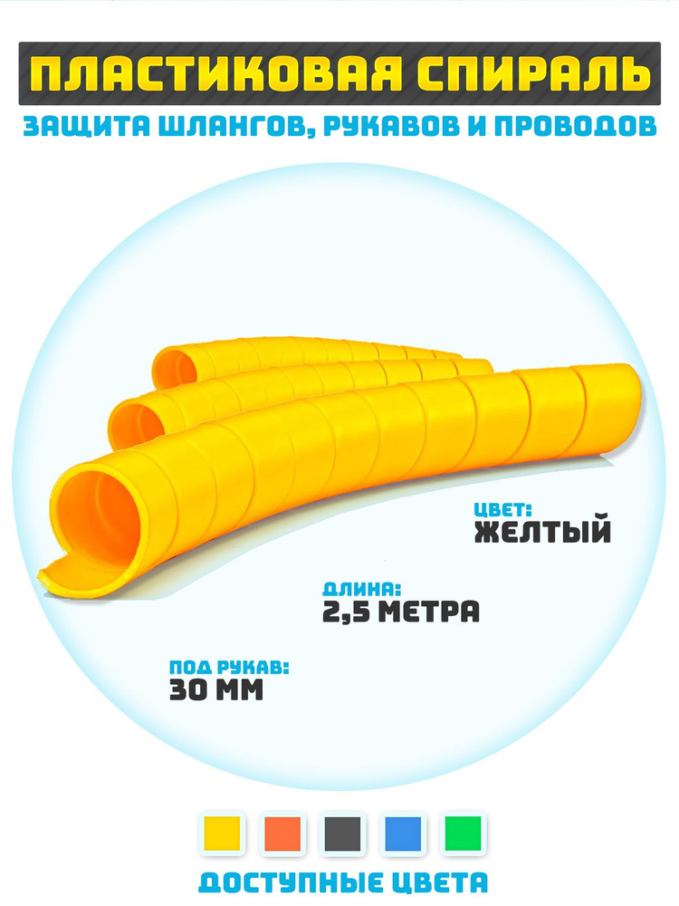 Защитная спираль для шлангов, рукавов и проводов 30 мм #1