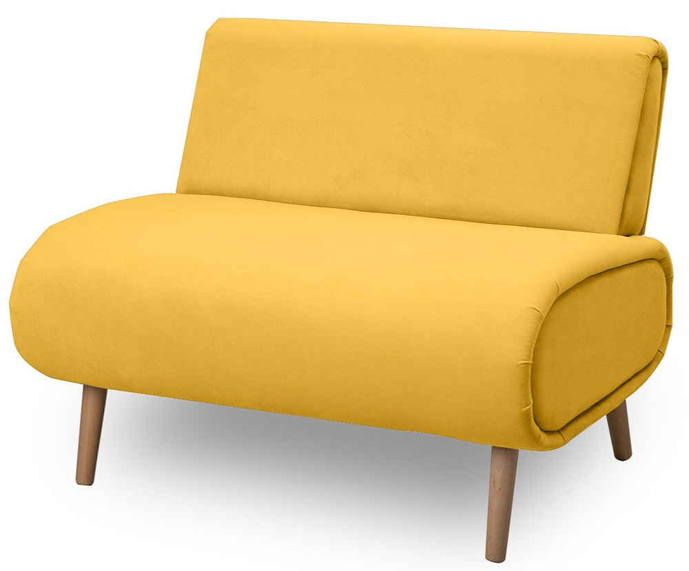Прямой диван, механизм Нераскладной, 100х60х85 см,желтый #1