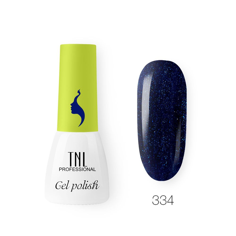 Гель лак для ногтей темно синий с блестками TNL 8 Чувств Mini №334 (3,5 мл.)  #1