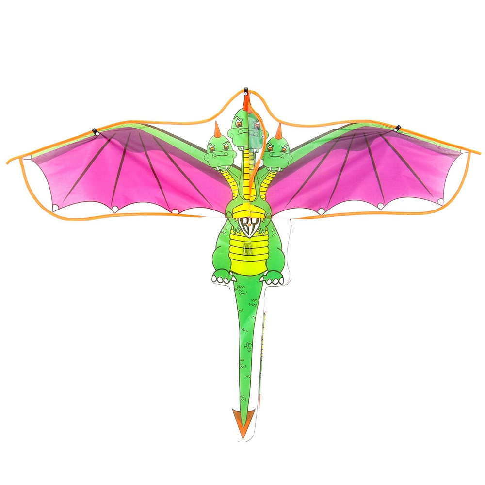 Воздушный змей для детей "Дракон" с леской Funny toys для мальчика  #1