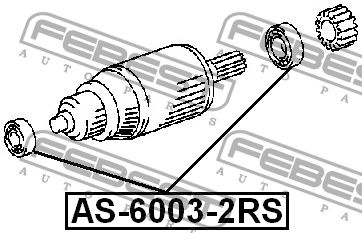 Febest Подшипник генератора, арт. AS-6003-2RS, 1 шт. #1