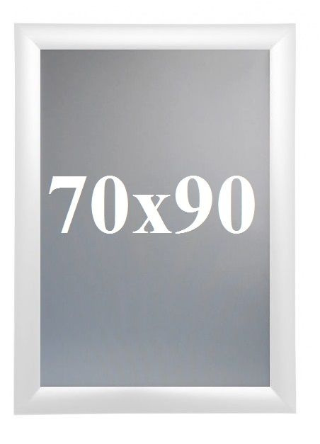 РУРАМ Фоторамка "Рамка алюминиевая Клик, 70*90, прямой угол, Белый, защелкивающийся профиль"  #1