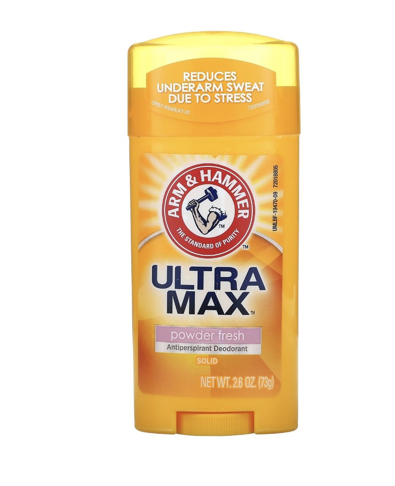 Arm & Hammer, UltraMax, твердый дезодорант-антиперспирант для женщин, свежий пудровый аромат, 73 г (2,6 #1