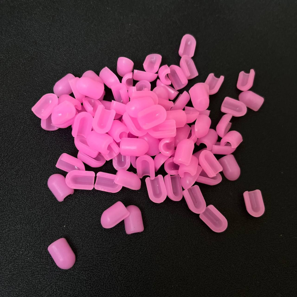 розовые темные заглушки для гибкого неона 8х13 мм силикон 50 штук  #1
