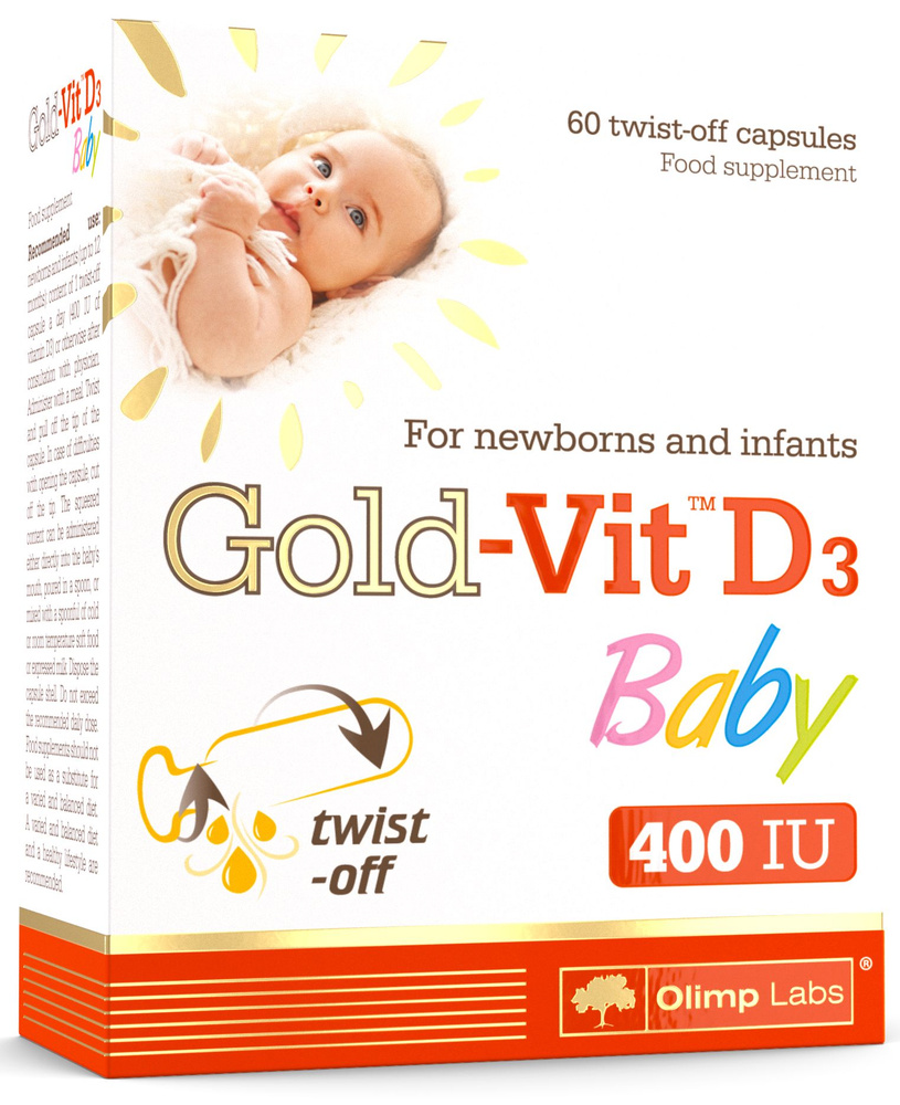 Витамин D для новорожденных и младенцев Olimp Labs Gold-Vit D3 Baby 50 мкг (400 ME ) 60 капс.  #1