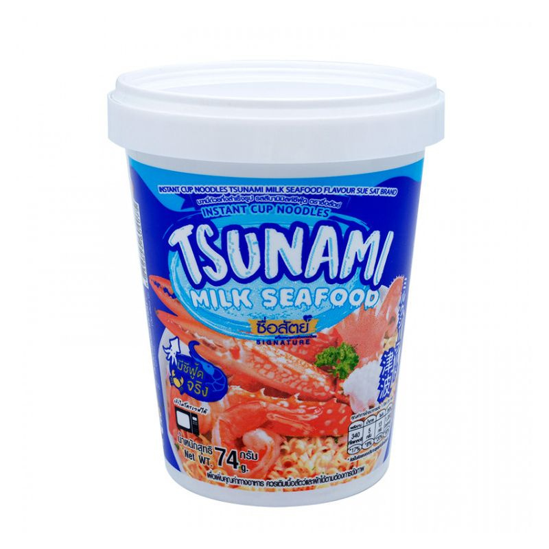 Лапша быстрого приготовления Tsunami со вкусом морепродуктов в сливочном соусе, 74 г, Таиланд  #1