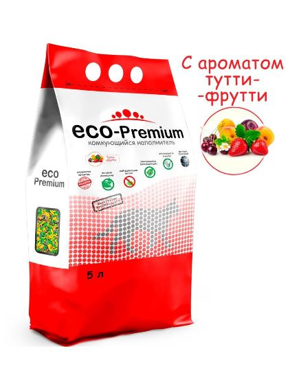 ECO-Premium Наполнитель Древесный Комкующийся Жевательная резинка 1900г.  #1