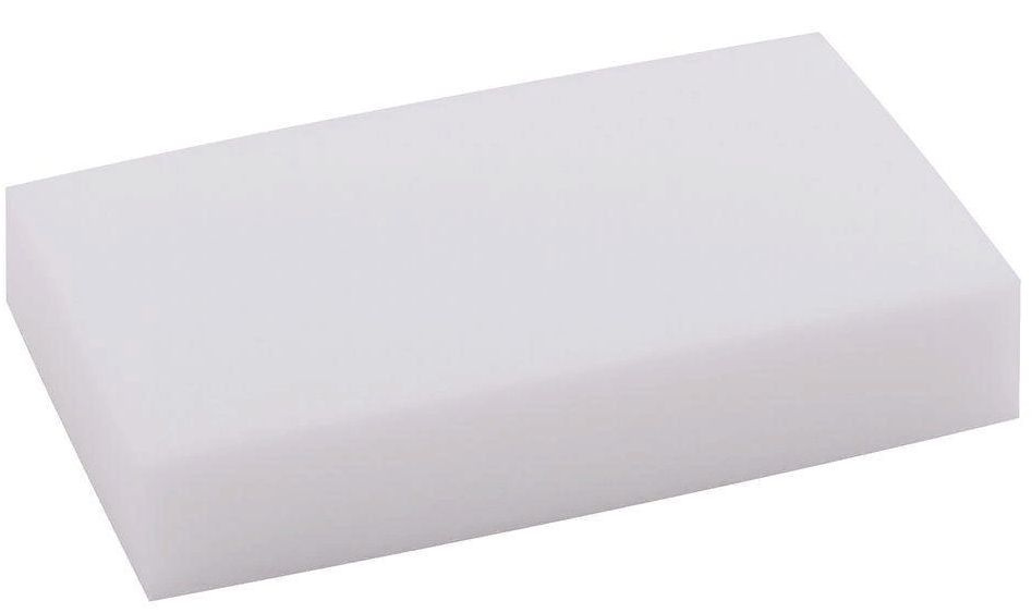 Губка для посуды Мультидом меламиновая белый 10х6х2см в упаковке 1шт. / аксессуары для кухни  #1