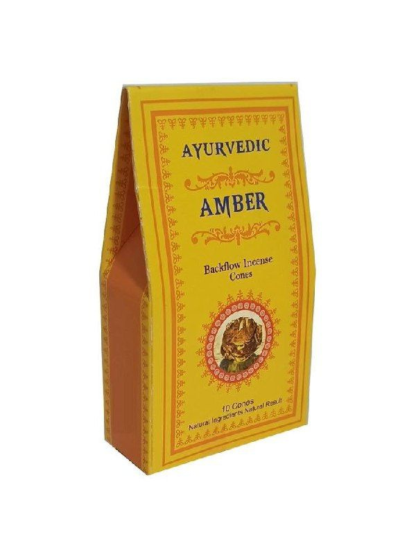 Ayurvedic Амбер (Амбра) - 10 шт, ароматические благовония, пуля, стелющийся дым, Amber - Аюрведик  #1