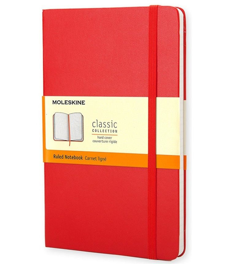 Блокнот в линейку Moleskine CLASSIC 13х21см 240стр. QP060R твердая обложка, красный  #1