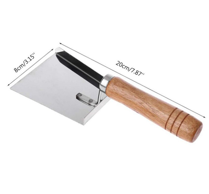 Скребок-лопатка из нержавеющей стали ручка деревянная #1