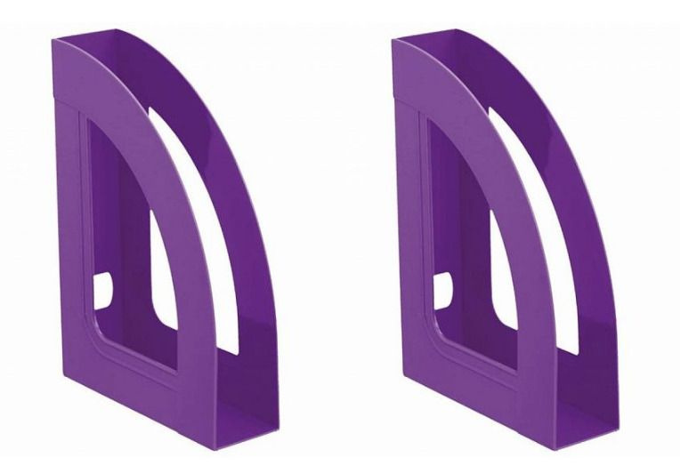 Стамм Лоток для бумаг вертикальный Респект, фиолетовый, 70 мм, 1 отделение, пластик, 2 шт  #1
