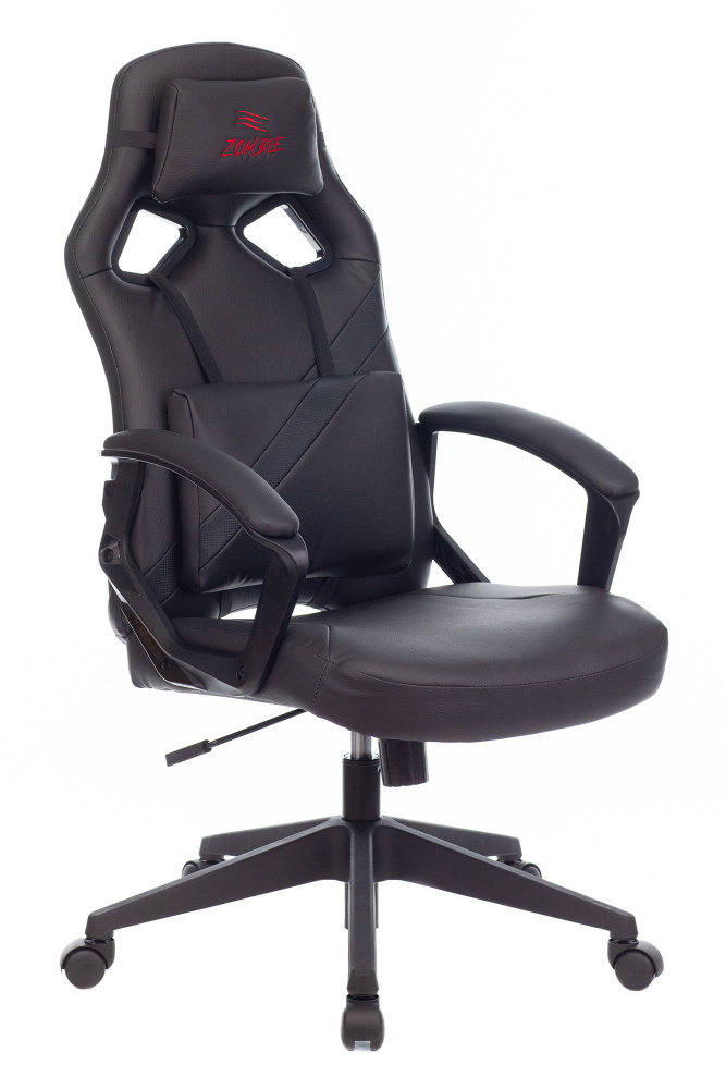 Кресло игровое Zombie Driver черный эко.кожа с подголов. крестов. пластик  #1