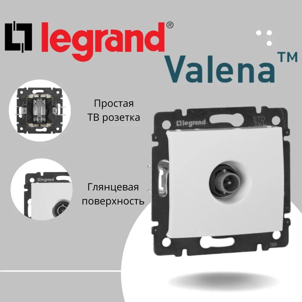 Розетка ТВ простая Legrand Valena, Цвет белый. #1