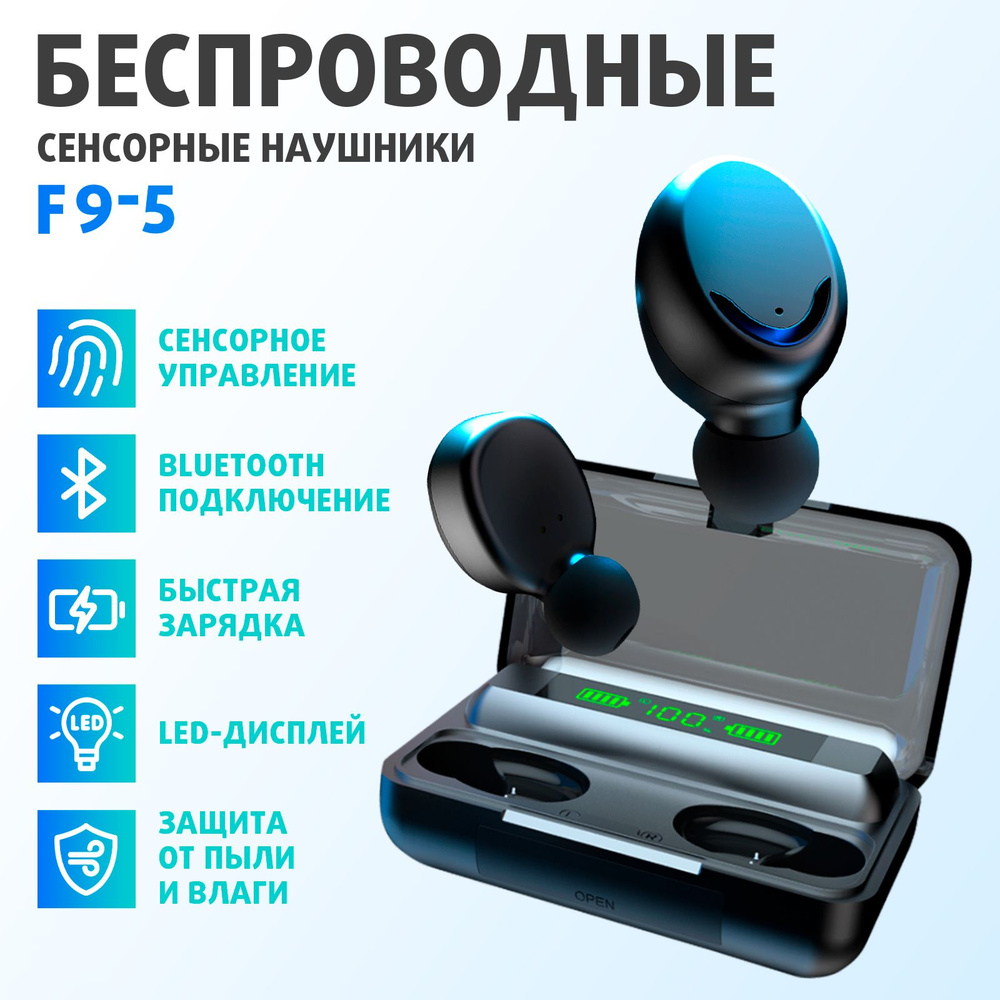 Наушники беспроводные Bluetooth с микрофоном и шумоподавлением  #1