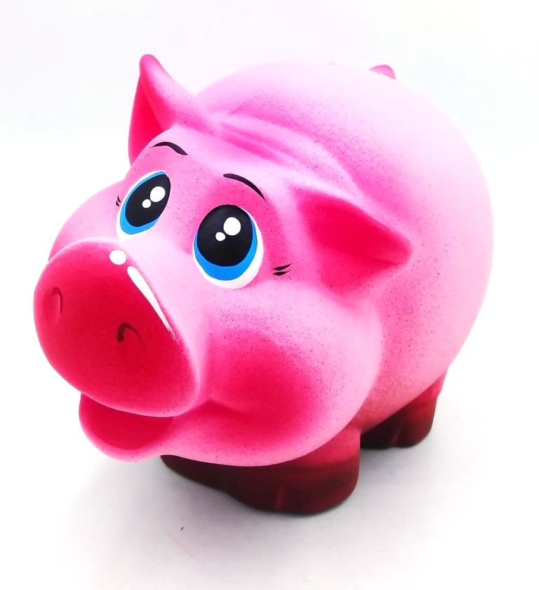 Копилка для денег Свинка Нюша 19х13х14см розовая керамика. Большая детская копилка для денег. Сувенир #1