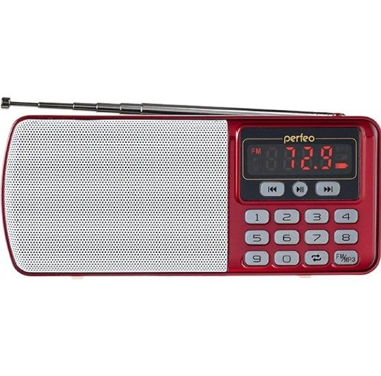 Perfeo радиоприемник цифровой ЕГЕРЬ FM+ 70-108МГц, MP3, питание USB или BL5C, красный, 150х29х62 мм  #1