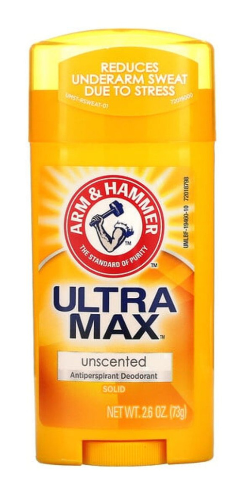 Arm & Hammer, UltraMax, твердый дезодорант-антиперспирант, без запаха, 73 г  #1