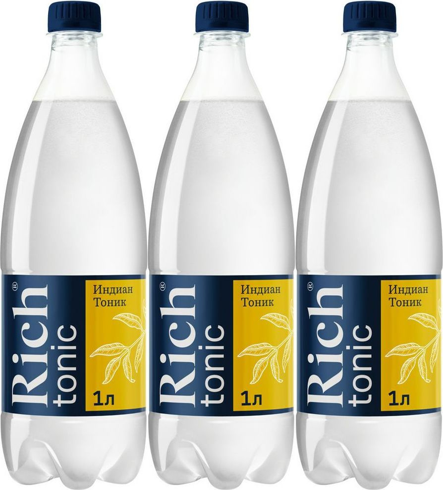 Газированный напиток Rich тоник-индиан, комплект: 3 упаковки по 1 л  #1