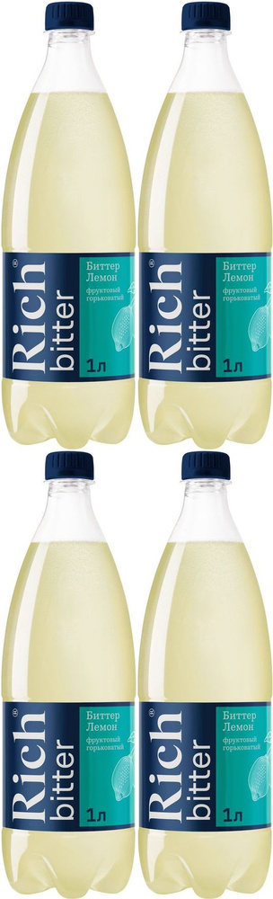 Газированный напиток Rich Bitter тоник-лимон, комплект: 4 упаковки по 1 л  #1