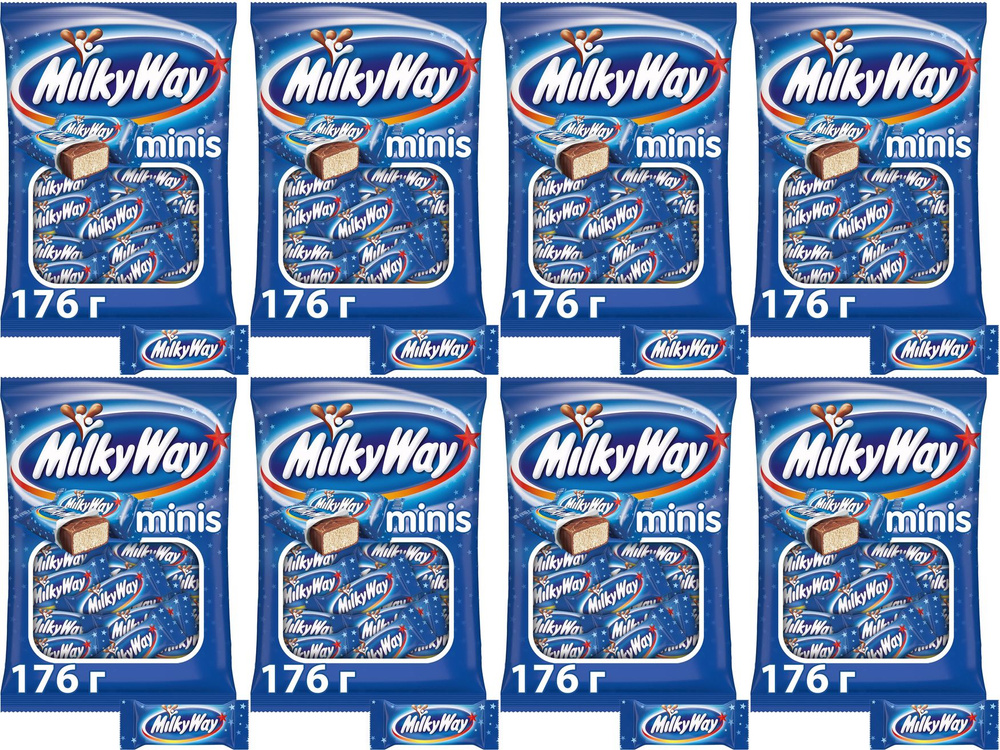 Конфеты шоколадные Milky Way Minis, комплект: 8 упаковок по 176 г  #1
