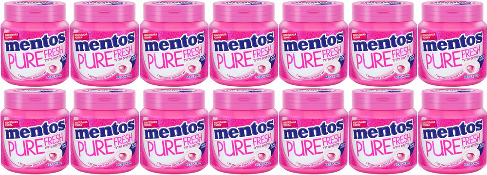 Жевательная резинка Mentos Pure Fresh Тутти Фрутти, комплект: 14 шт.  #1