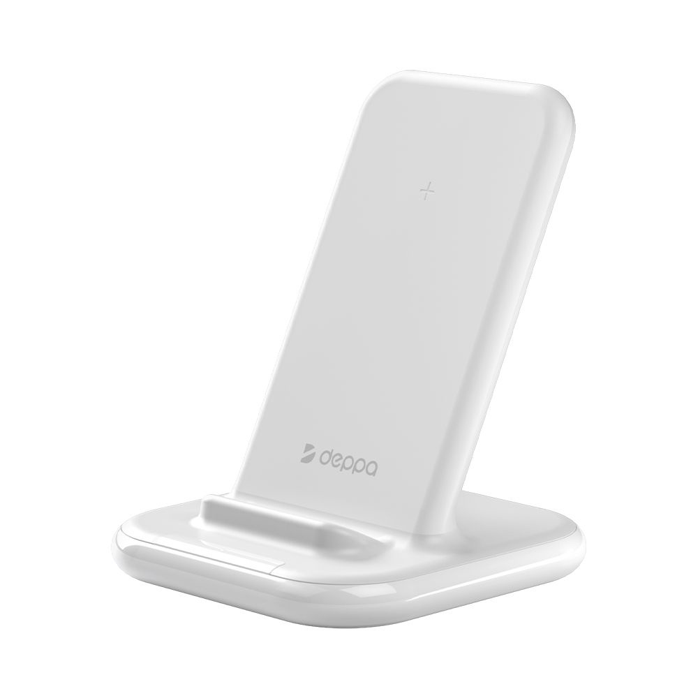 Беспроводное зарядное устройство QI Fast Charge 15W, матовое Soft Touch покрытие белый / Без заводской #1
