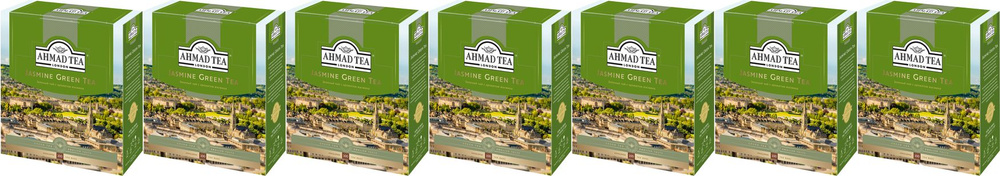 Чай зеленый Ahmad Tea Jasmine Green Tea с жасмином в пакетиках 2 г х 100 шт, комплект: 7 упаковок по #1